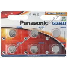 Panasonic CR2032 Lithium gombelem 6db/csomag