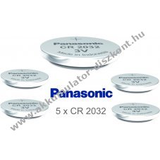 Panasonic Lithium gombelem CR2032 / DL2032 / ECR2032 5db/csom.