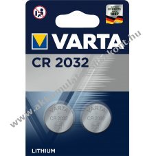 VARTA lithium gombelem, CR2032, helyettesti DL2032 IEC CR2032 2db/csom.