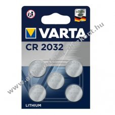 VARTA Lithium gombelem CR2032, helyettesti DL2032 IEC CR2032 5db/csom.