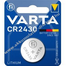 Varta lithium gombelem CR2430 (6430) 3V 1db/csom.