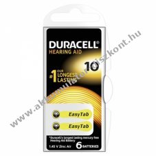 Duracell hallkszlk elem DA10 6db/csom.