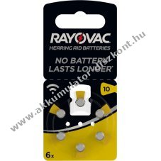 Rayovac hallkszlk elem tpus 10 6db/csomag