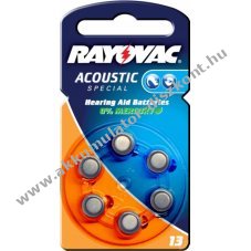 Rayovac Acoustic Special hallkszlk elem tpus 13AE 6db/csom. - A kszlet erejig!