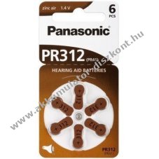 Panasonic hallkszlk elem V312/PR41 (PR312) 6db/csomag