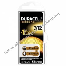 Duracell hallkszlk elem DA312, ZA312 6db/csom.