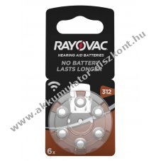 Rayovac hallkszlk elem tpus V312 6db/csom.