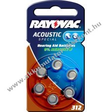 Rayovac Acoustic Special hallkszlk elem tpus AE312 6db/csom. - Kirusts! - A kszlet erejig!