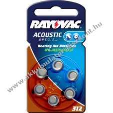 Rayovac Acoustic Special hallkszlk elem tpus AE312 6db/csom. - Kirusts!