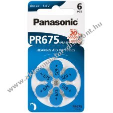 Panasonic hallókészülék elem típus V675/PR44 6db/csom. - A készlet erejéig!