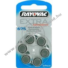 Rayovac Extra Advanced hallkszlk elem tpus 675 6db/csom.