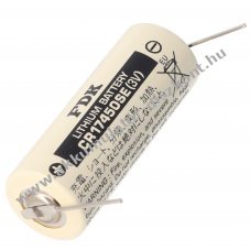 FDK / Sanyo ltium elem tpus CR17450SE forraszthat 2pines 3V 2500mAh