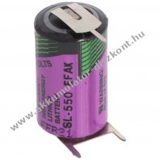 Tadiran Lithium elem LTC SL-550/PT, 3.6V, 1/2AA, 3pines(1+/2-)