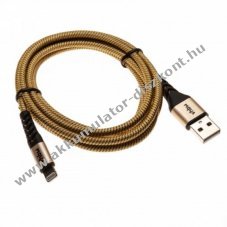 VHBW apple iPhone Lightning USB-A szvetkbel MFI-licence arany-fekete 1,8m