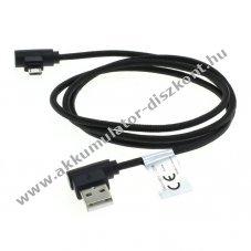 OTB Micro USB tlt s adatkbel szvetborts, 90 fokos fejjel, 1m