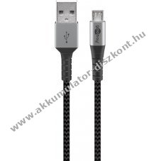 Goobay Micro USB kbel, szvetborts, 2m , szrke