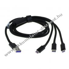 OTB adatkbel 3in1  iPhone / Micro-USB / USB-C, 1.0m, fekete - Kirusts! - A kszlet erejig!