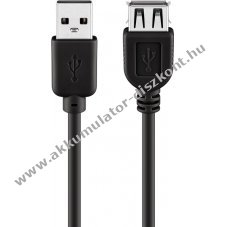 USB 2.0 hosszabt kbel, fekete, 30cm