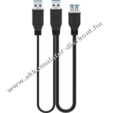 USB 3.0 Dual Power SuperSpeed hosszabt kbel 2db A csatlakoz > A csatlakoz any