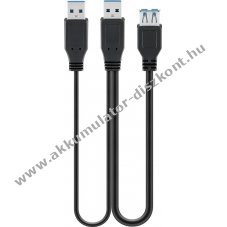 USB 3.0 Dual Power SuperSpeed hosszabt kbel 2db A csatlakoz > A csatlakoz anya alzat