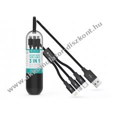 Devia USB Type-C/Lightning/micro USB töltőkábel 1.2 m - A készlet erejéig!