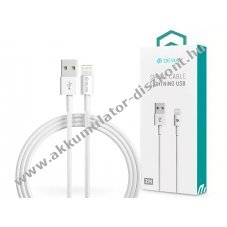 Devia USB - Lightning USB tlt- s adatkbel, 2m, fehr - A kszlet erejig!