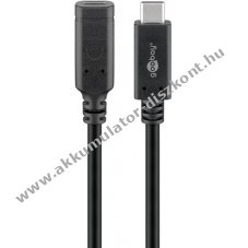USB-C 3.2 hosszabt kbel, 1m , fekete - A kszlet erejig!