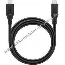 USB-C kbel 100W, Power Delivery, 3m, fekete