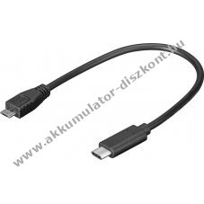 Goobay USB kbel 2.0 (micro USB) B  -> USB-C 3.1 csatlakoz - 20cm