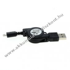 OTB USB tlt s adatkbel 2.0 - micro USB csatlakozval 80cm fekete visszahzhat