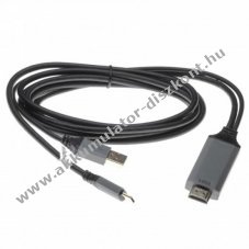 2 az 1 - ben talakt kbel usb type C 3.1-> HDMI, 4k, fekete, 2m