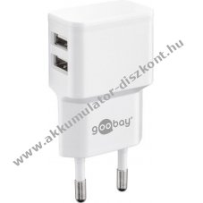 Goobay hlzati usb tlt 2 x USB aljzat 2,4A fehr