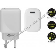 Goobay USB-C hlzati adapter 20W, gyorstlt PD (Power Delivery) - Kirusts!
