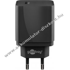 Hlzati USB-C gyorstlt, 25W, fekete, PD power delivery - Kirusts! - A kszlet erejig!