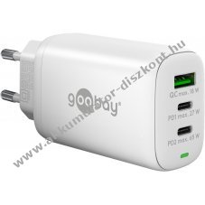 65W hlzati USB-C gyorstlt tbbportos Power Delivery, fehr