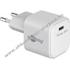 USB-C Power Delivery GaN nano gyorstlt (45W), fehr