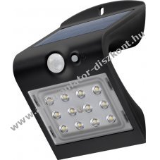 LED napelemes fali lmpa mozgsrzkelvel 1,5 W fekete