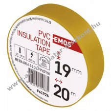EMOS Szigetelszalag 19mm x 20m, srga