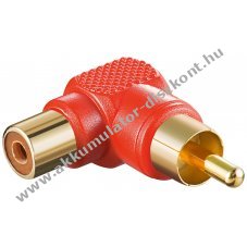 RCA adapter 90°-os könyök fejjel, piros