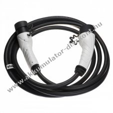 Töltőkábel elektromos autó, plug-in hibrid, type2 csatlakozó, 3 fázisú, 32A, 22KW, 5m