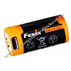 Fenix ARB-L16-700U vdelemmel elltott Li-Ion Akku 16340 RC123A 700mAh 3,7V