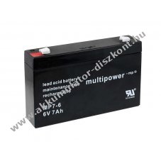 lom Akkumultor 6V 7Ah (Multipower) tpus MP7-6 helyettesti: 6V 7,2Ah