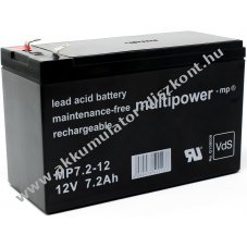 lom Akkumultor 12V 7,2Ah (Multipower) tpus MP7,2-12 - VDS-minstssel (csatlakoz: F1)