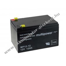 lom Akkumultor 12V 12Ah (Multipower) tpus MP12-12 - VDS-minstssel (csatlakoz: F1)