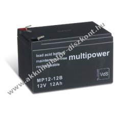 lom Akkumultor 12V 12Ah (Multipower) tpus MP12-12B - VDS-minstssel (csatlakoz: F2)