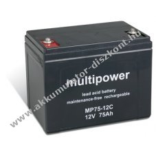 lom Akkumultor 12V 75Ah (Multipower) tpus MP75-12C ciklusll, ciklikus