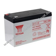 lom Akkumultor 12V 7Ah (YUASA) tpus NP7-12 VDS-minstssel (csatlakoz: F1) helyettesti: 12V 7,2Ah