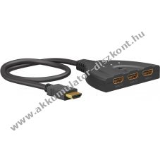 HDMI kapcsol/switch 3db HDMI eszkzk kztti tkapcsolshoz - A kszlet erejig!