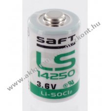 SAFT lithium elem típus LS14250 - 1/2AA 3,6V 1,2Ah (Li-SOCl2)