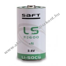 SAFT lithium elem tpus LS33600 - D 3,6V 17Ah (Li-SOCl2) - A kszlet erejig!
